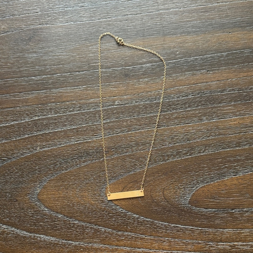 Monogram “a” Gold Bar Necklace